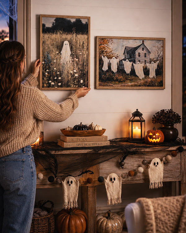 Vintage Ghost Framed Canvas Wall Decor, Choose Your Style
