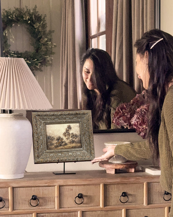 Old-World Ornate Framed Landscape Art Print