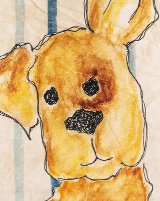Whimsical Watercolor Puppy Dog Wall Hanging Art Paper