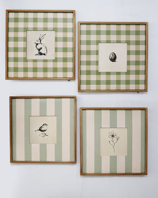 Layered Double-Sided Botanical and Cottage Framed Art, Set of 2