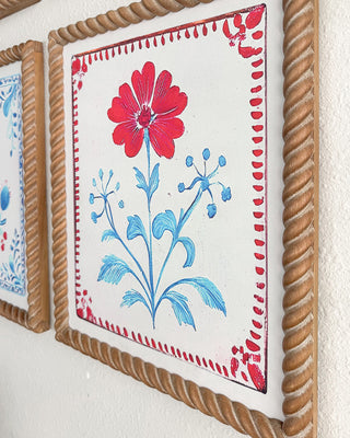 Red, White and Blue Floral Wall Art, Set of Four | Celebrate America’s 250th