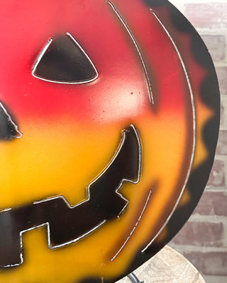Stacked Hand-Painted Jack-O-Lantern Metal Yard Art
