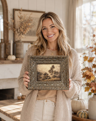 Old-World Ornate Framed Landscape Art Print