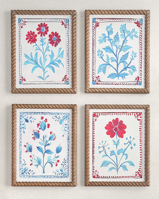 Red, White and Blue Floral Wall Art, Set of Four | Celebrate America’s 250th