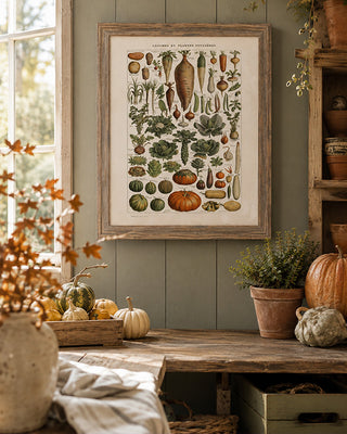 Vintage Barnwood-Framed Botanical Veggie Print