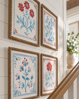Red, White and Blue Floral Wall Art, Set of Four | Celebrate America’s 250th
