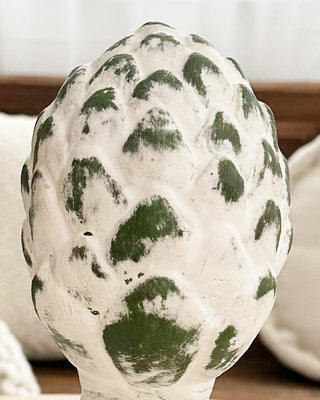 Indoor/Outdoor Whitewashed Artichoke Finial