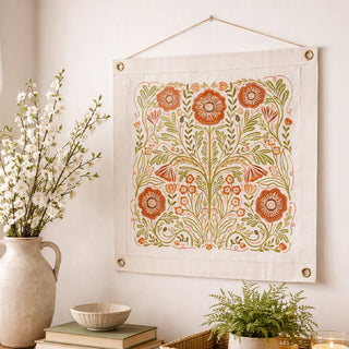 Botanical canvas wall hanging for cozy home decor
