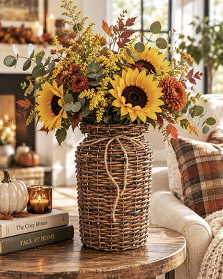 Cottage Woven Willow Milk Can Basket