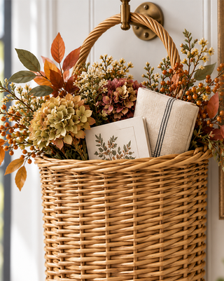 Countryside Natural Woven Wall Basket with Handle