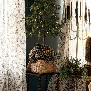 Willow Woven Lidded Basket with Vegan Leather Strap