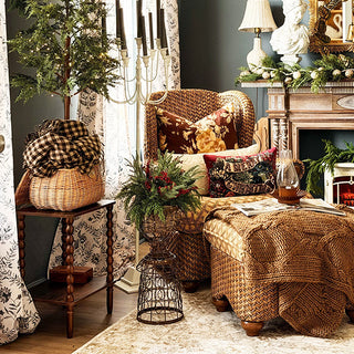 Willow Woven Lidded Basket with Vegan Leather Strap