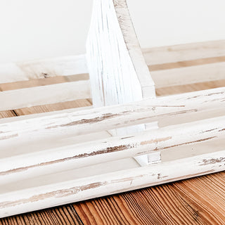 Rustic White Wooden Garden Plant Basket