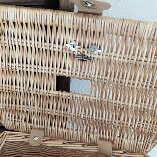 Willow Woven Lidded Basket with Vegan Leather Strap