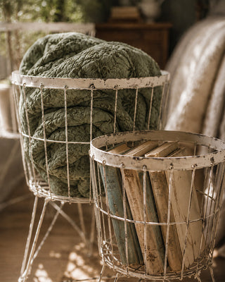 Chippy Cottage Wire Storage Baskets, Set of 3