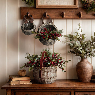Round Woven Willow Storage Tote, Set of Two