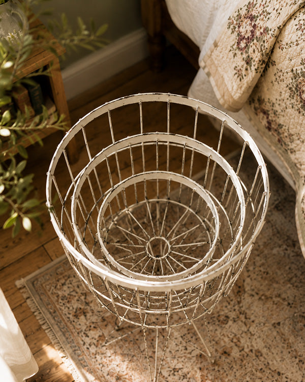 Chippy Cottage Wire Storage Baskets, Set of 3