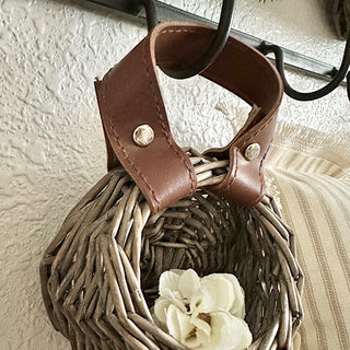 Round Woven Willow Storage Tote, Set of Two