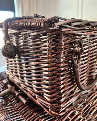 Lidded Rattan Storage Basket, Set of 3 Natural Woven Home Organization