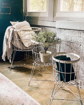 Chippy Cottage Wire Storage Baskets, Set of 3