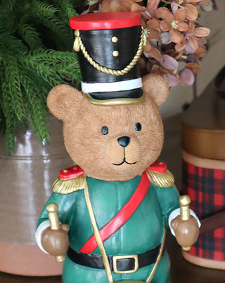 Nutcracker Soldier Teddy Bear Figurines, Set of 2