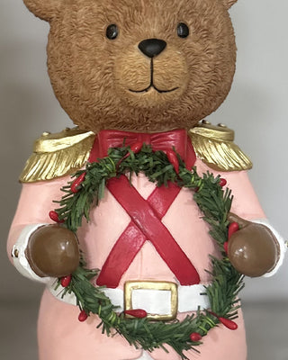 Nutcracker Soldier Teddy Bear Figurines, Set of 2