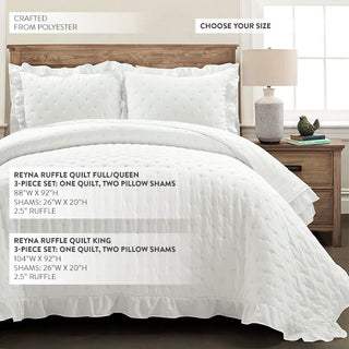 Reyna Ruffle Quilt 3-piece bedding set