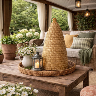 Handwoven Natural Palm Bee Skep Baskets