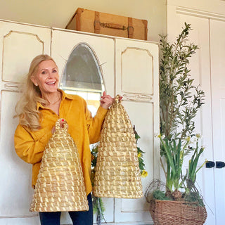Handwoven Natural Palm Bee Skep Baskets