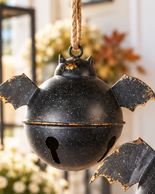 Batwing Hanging Iron Bells, Set of 2