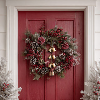 Rustic Gold Metal Hanging Bells with Jute Rope