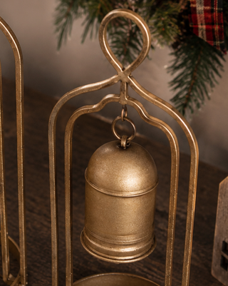 Metal Christmas Bells on Stands, Set of 2 Tabletop Holiday Decor