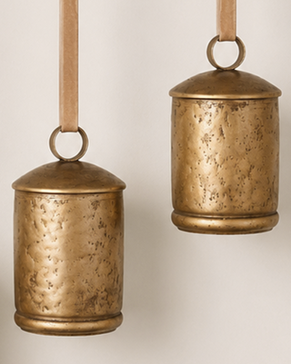Metal Bell Wall Decor 21 Inch with Optional Peppermint Rope Holiday Wall Art