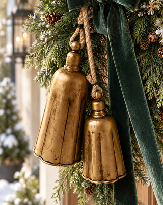 Galvanized Holiday Bells, Set of 2
