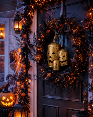 Hand-Cut Metal Halloween Bells, Set of 3, Choose Your Style