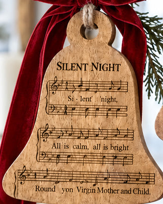 Weathered Wood Sheet Music Jingle Bell Sign, Set of 2