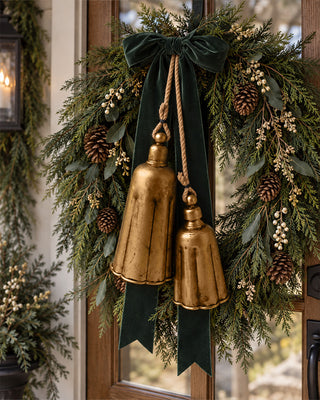 Galvanized Holiday Bells, Set of 2