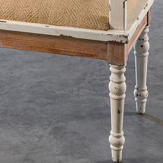 Vintage-style bench with turned wooden legs