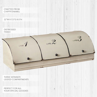 Chippy Enamel Three Door Storage Bin