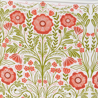 Coral floral pattern on decorative metal storage bin