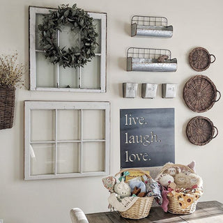 Metal Wall Baskets with Wire Back, Set of Two