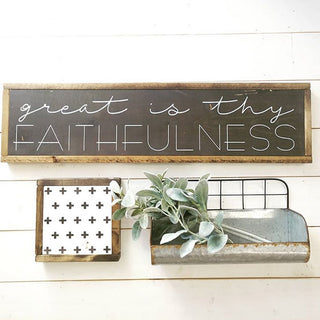 Metal Wall Baskets with Wire Back, Set of Two