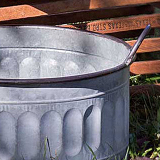 Galvanized Metal Nesting Bins with Handles, Set of Three