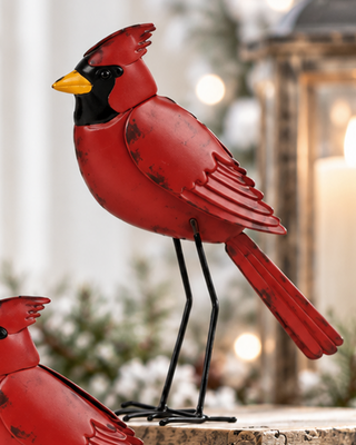 Standing Red Cardinal Figurines, Set of 3