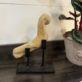 Single 17th century stone bird temple fragment decor