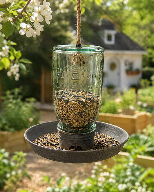 Mason Jar Bird Feeder Rustic Vintage Outdoor Garden Decor