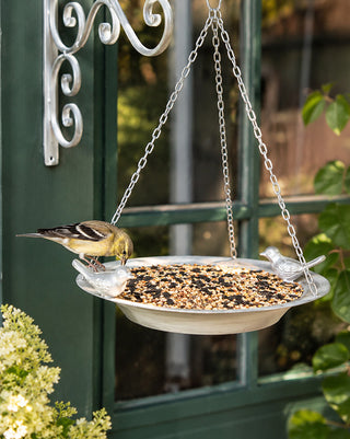 Pair of Birds Hanging Bird Feeder with Wall Bracket