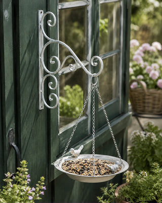 Pair of Birds Hanging Bird Feeder with Wall Bracket