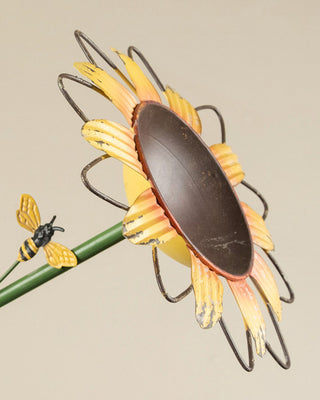 Sunflower Bowl Bird Feeder Garden Stake Metal Outdoor/Indoor Yard Decor