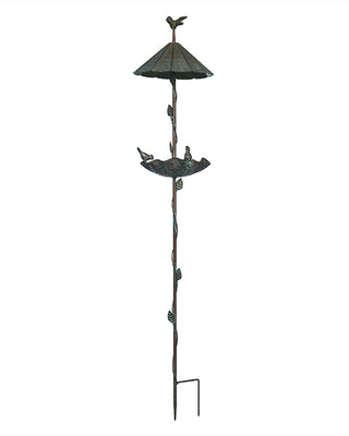 Iron Umbrella Birdfeeder Yard Stake 40 Inches